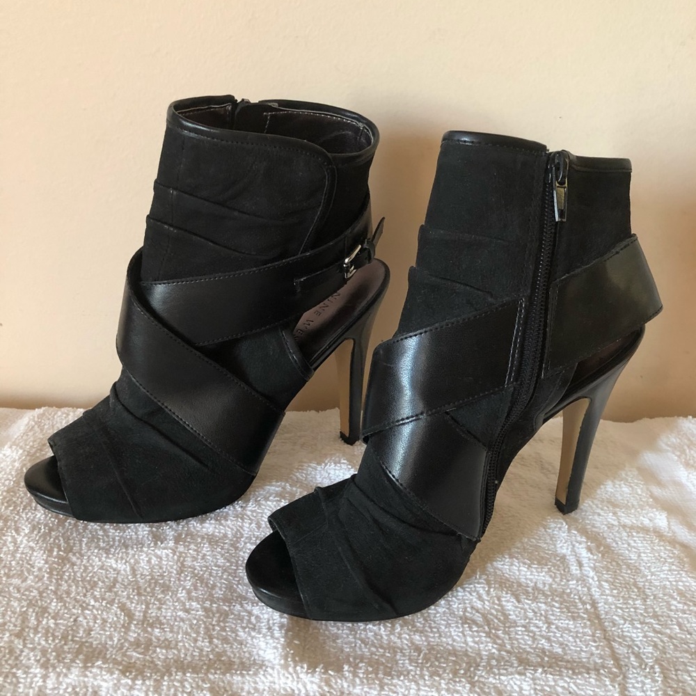 🆕NINE WEST SUEDE/LEATHER ANKLE HEELS👠6.5 - Picture 4 of 5